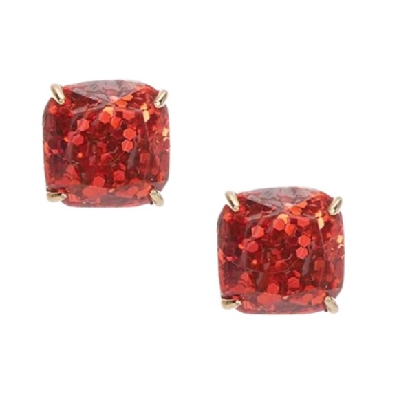 KATE SPADE • Red Mini Glitter & Glee Earrings - Picture 1 of 3
